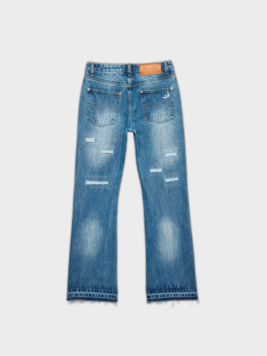 Jeans Flared Frayed - Blue