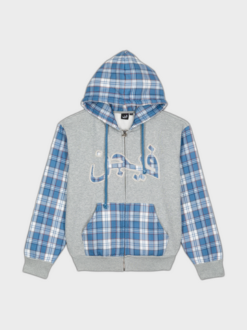 Zip Hoodie ARABIC Plaid - blue