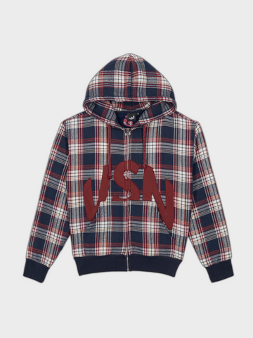 Zip Hoodie VSN Plaid - Red