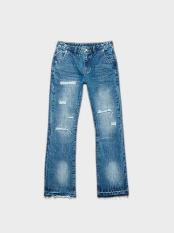 Jeans Flared Frayed - Blue
