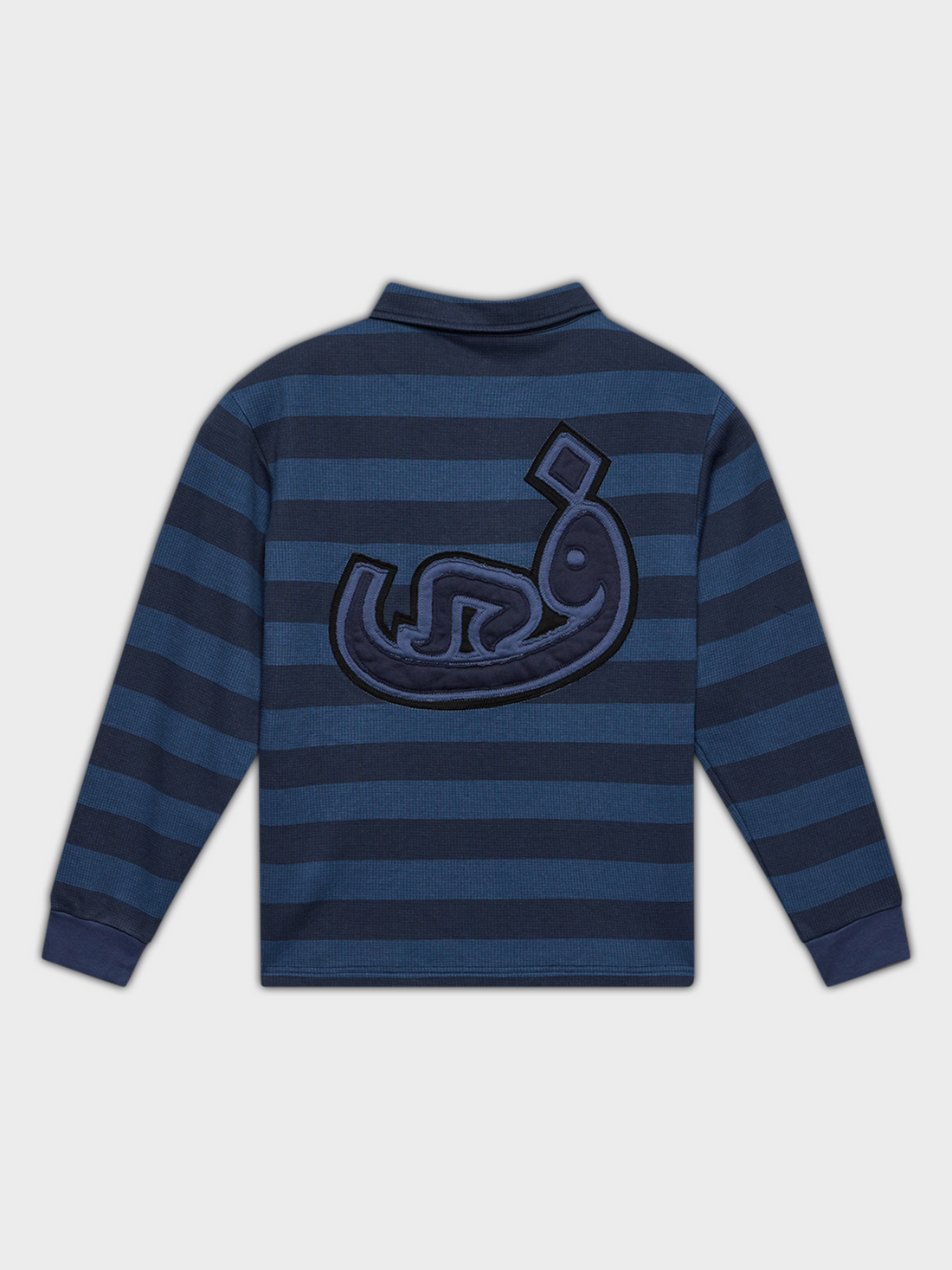 Polo Shirt Stripe Frayed - Blue