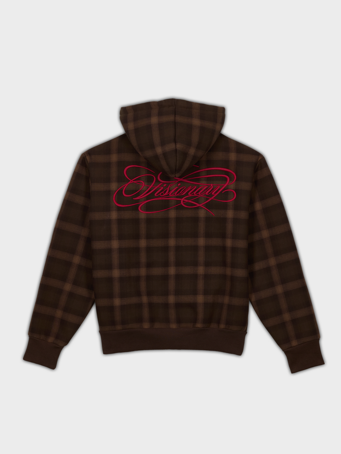 Zip Hoodie Plaid - Brown
