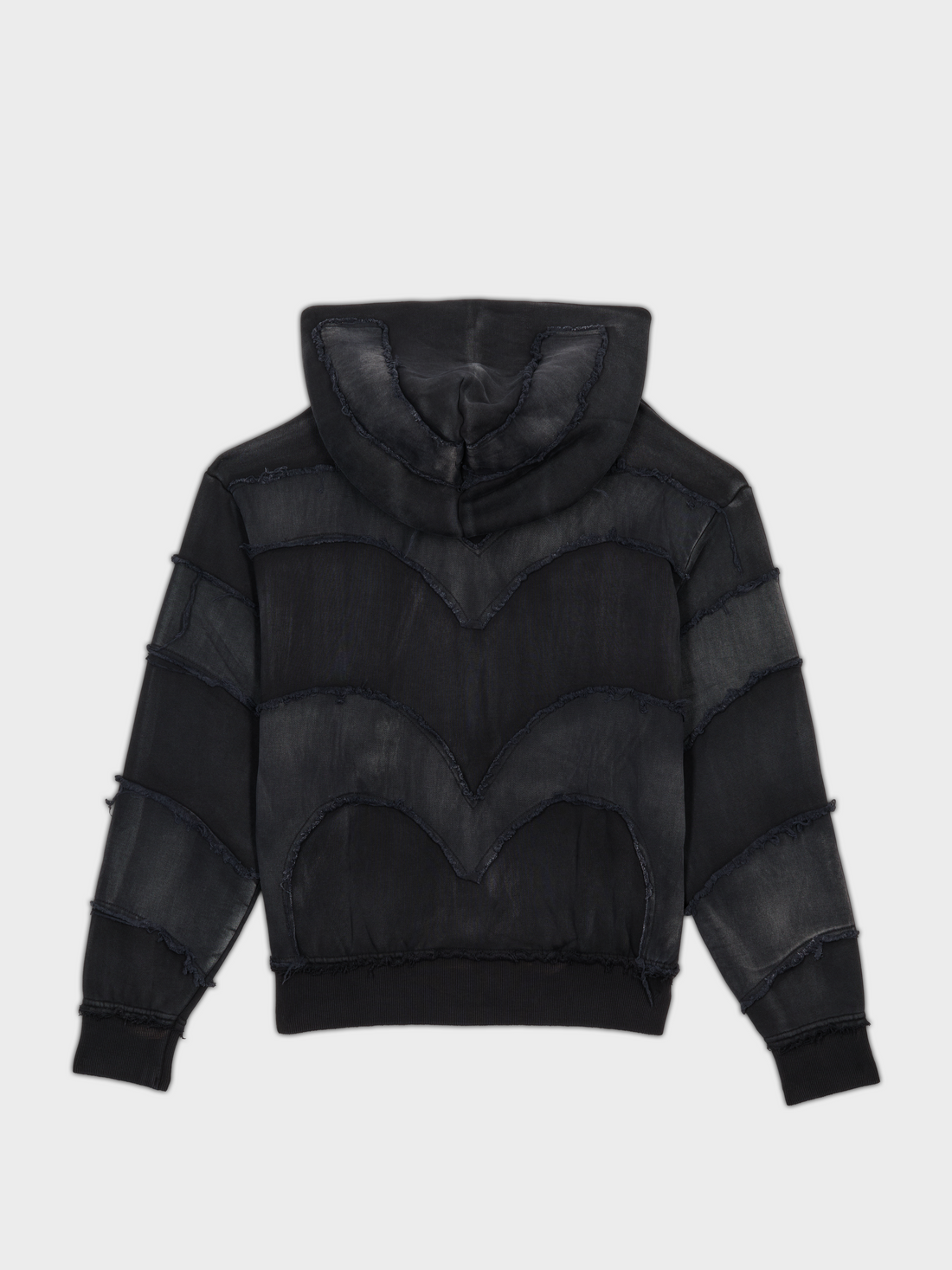 Zip Hoodie Frayed 808 - Noir